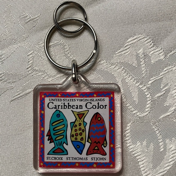 NWOT US VIRGIN islands key chain shows fish from St. Croix, Thomas, John. $14 - Picture 4 of 4